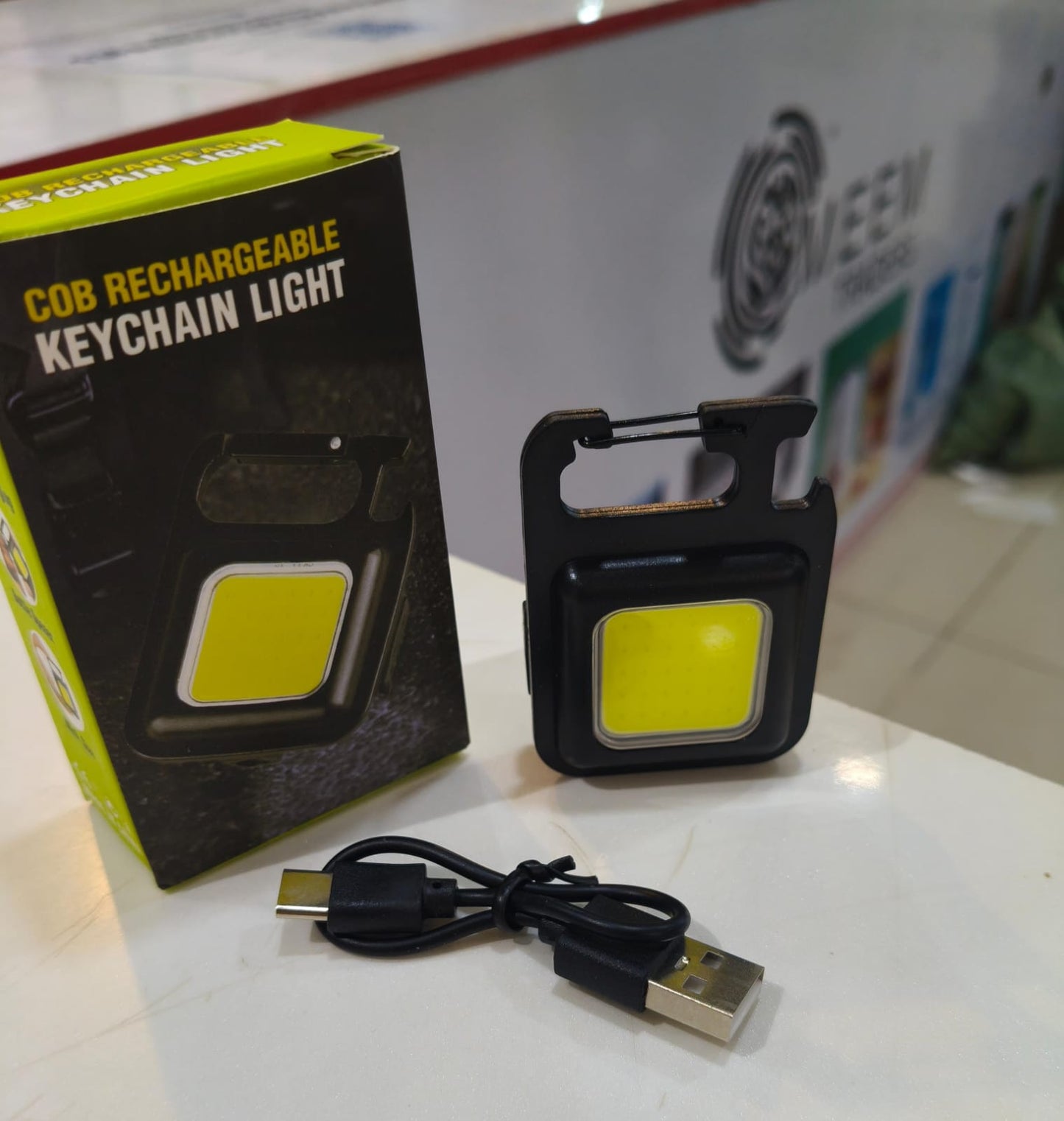 Mini COB Rechargeable Keychain Light